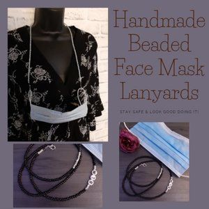 "BLM" Handmade Beaded Face Mask Lanyards "black lives matter"
